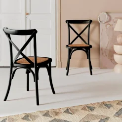 2er-Set Vintage Bistrostuhl aus Holz