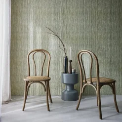 2er-Set Vintage-Stühle aus Holz und Rattan-Geflecht