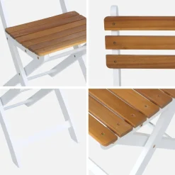 2er-Set zusammenklappbare Gartenstühle aus Akazienholz