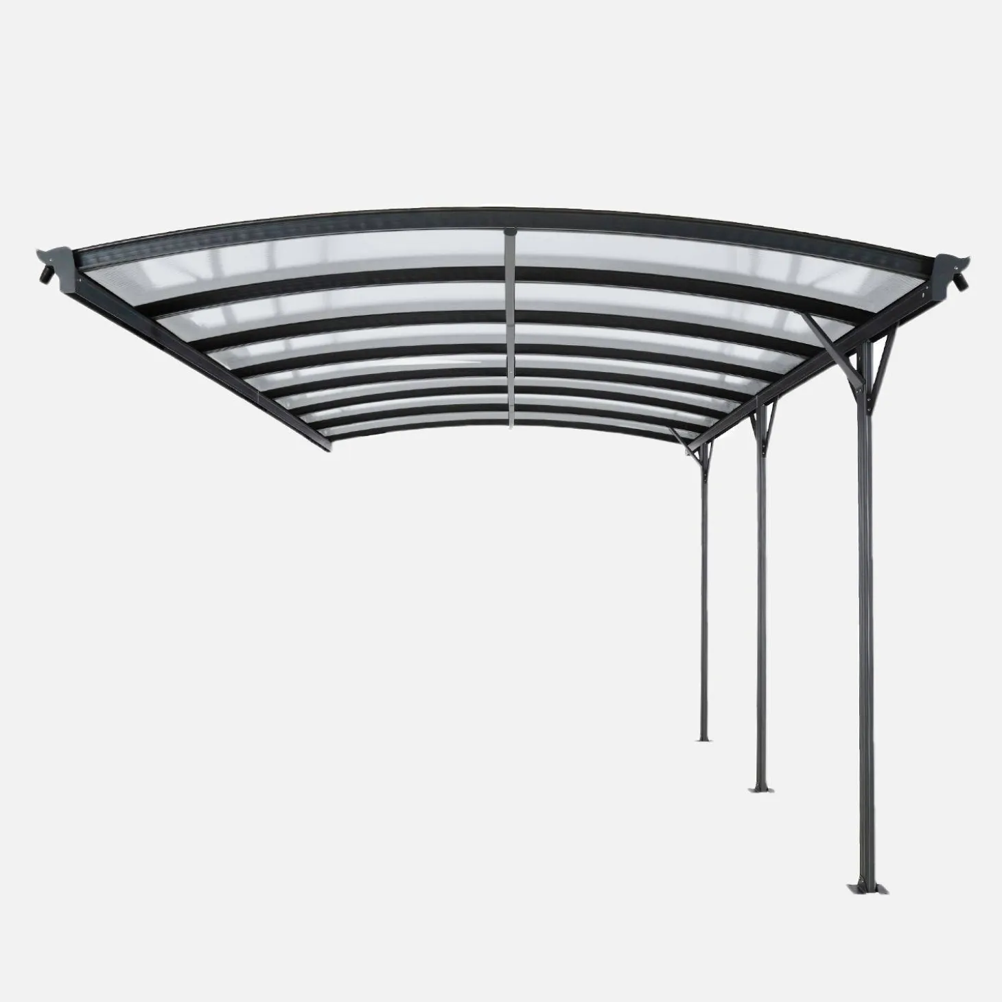 Erweiterung des Carports Le Mans aus Aluminium und Polycarbonat 15m²
