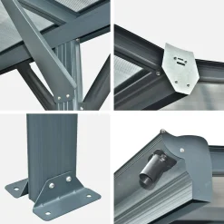 Erweiterung des Carports Le Mans aus Aluminium und Polycarbonat 15m²