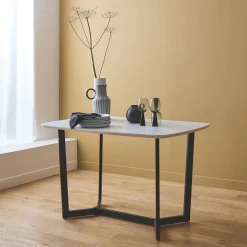 Esstisch mit Marmoreffekt, Metallbeine 4 bis 6 Plätze
