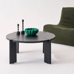 Exotischer runder Couchtisch aus Massivholz
