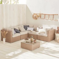 Gartengarnitur aus Polyrattan - 5 Plätze