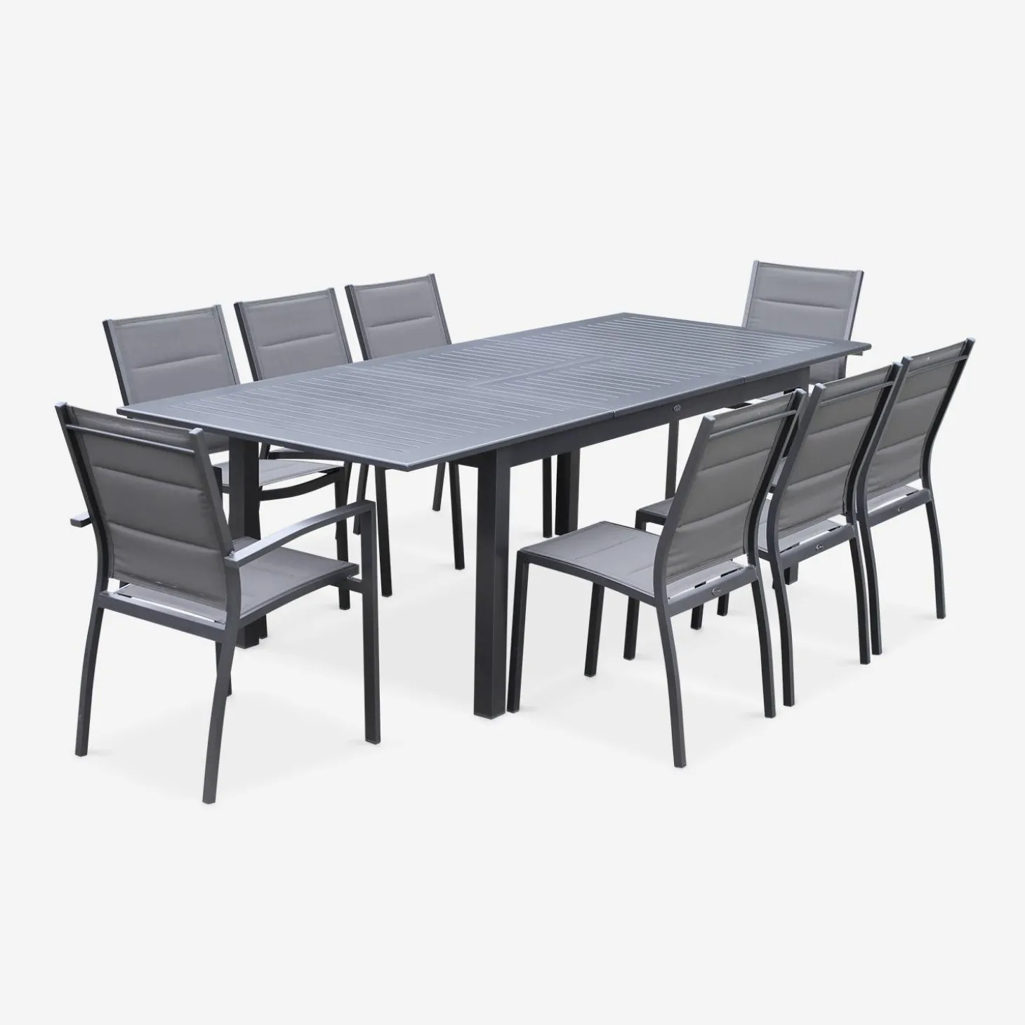 Gartengarnitur mit ausziehbarem Tisch, 8 Personen