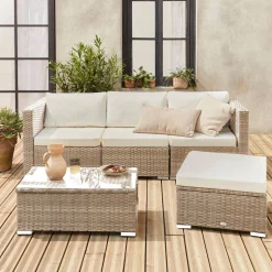 Gartenlounge aus Polyrattan für 4 Personen