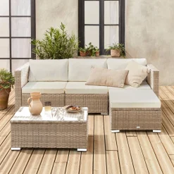Gartenlounge aus Polyrattan für 4 Personen