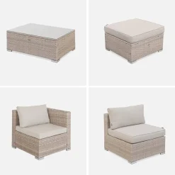 Gartenlounge aus Polyrattan für 4 Personen