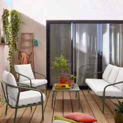 Gartenlounge-Set aus Stahl für 5 Personen