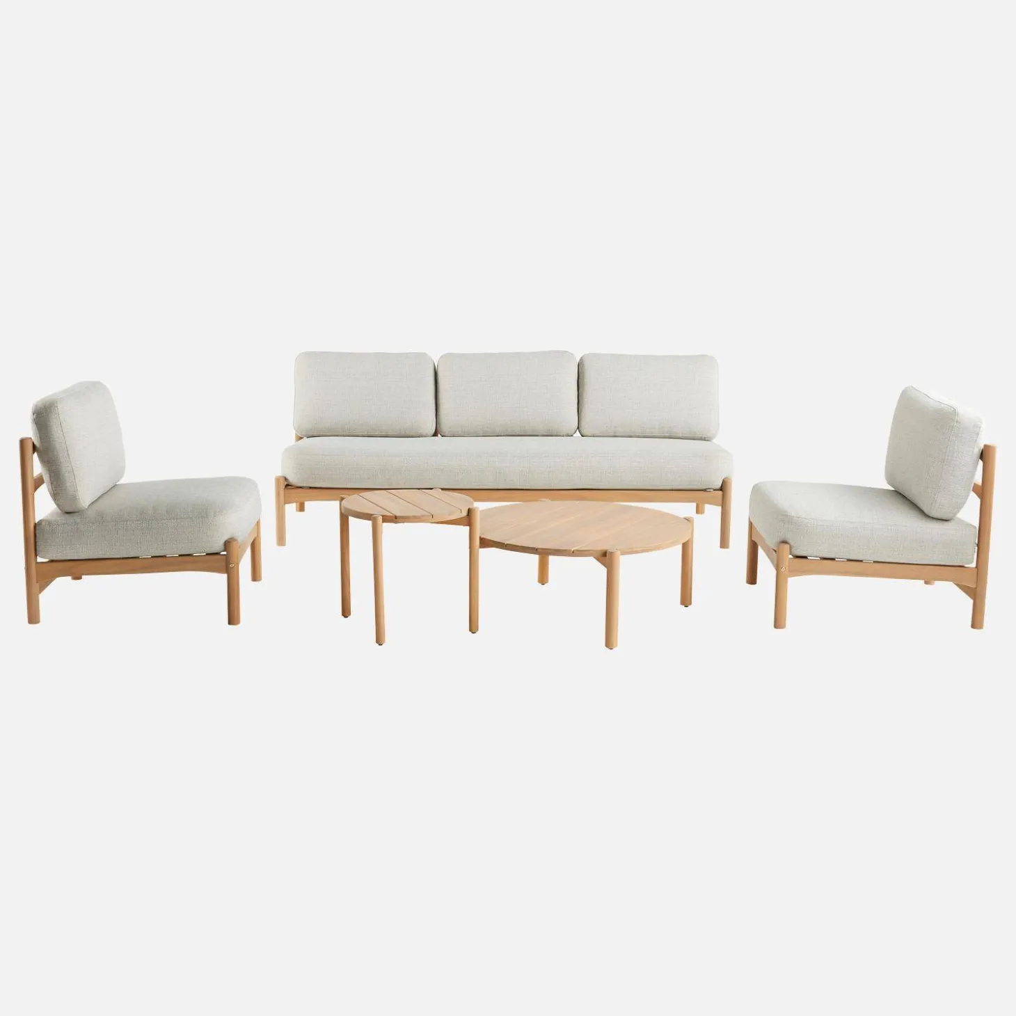 Gartenlounge-Set 5-Sitzer aus Akazienholz