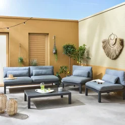 Gartenlounge-Set XXL Aluminium 5-Sitzer