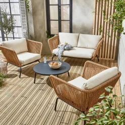 Gartenlounge Singapur mit Sofa und 2 Sesseln