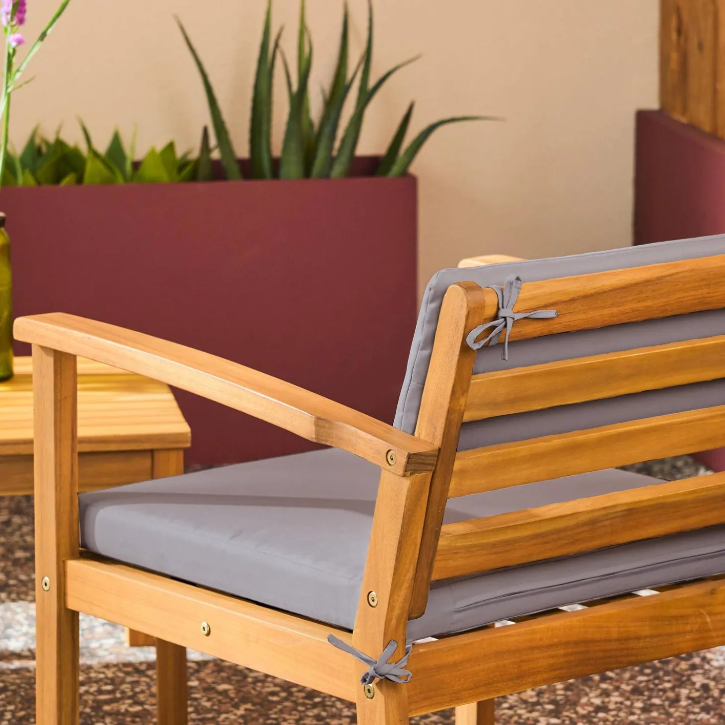 Gartenmöbelset aus Akazienholz für 4 Personen