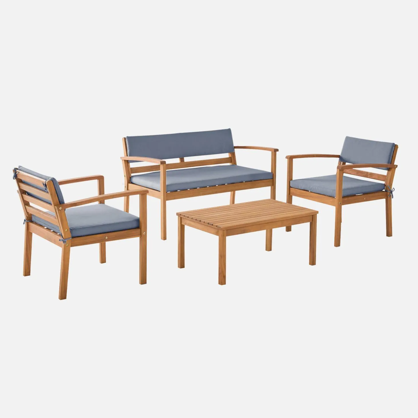 Gartenmöbelset aus Akazienholz für 4 Personen