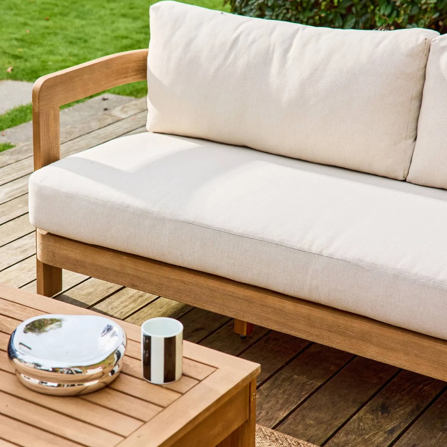 Gartenmöbelset aus Akazienholz für 4 Personen