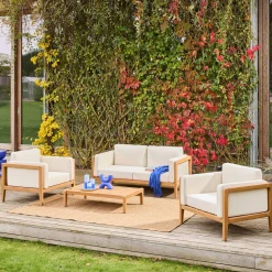 Gartenmöbelset aus Akazienholz für 4 Personen