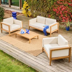 Gartenmöbelset aus Akazienholz für 4 Personen