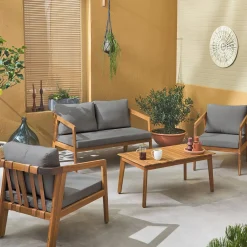 Gartenmöbelset für 4 Personen aus Akazienholz