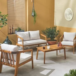 Gartenmöbelset für 4 Personen aus Akazienholz