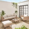 Gartenmöbelset 5 Sitzer aus Polyrattan