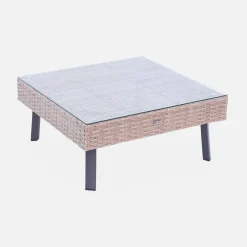 Gartenmöbelset 5 Sitzer aus Polyrattan