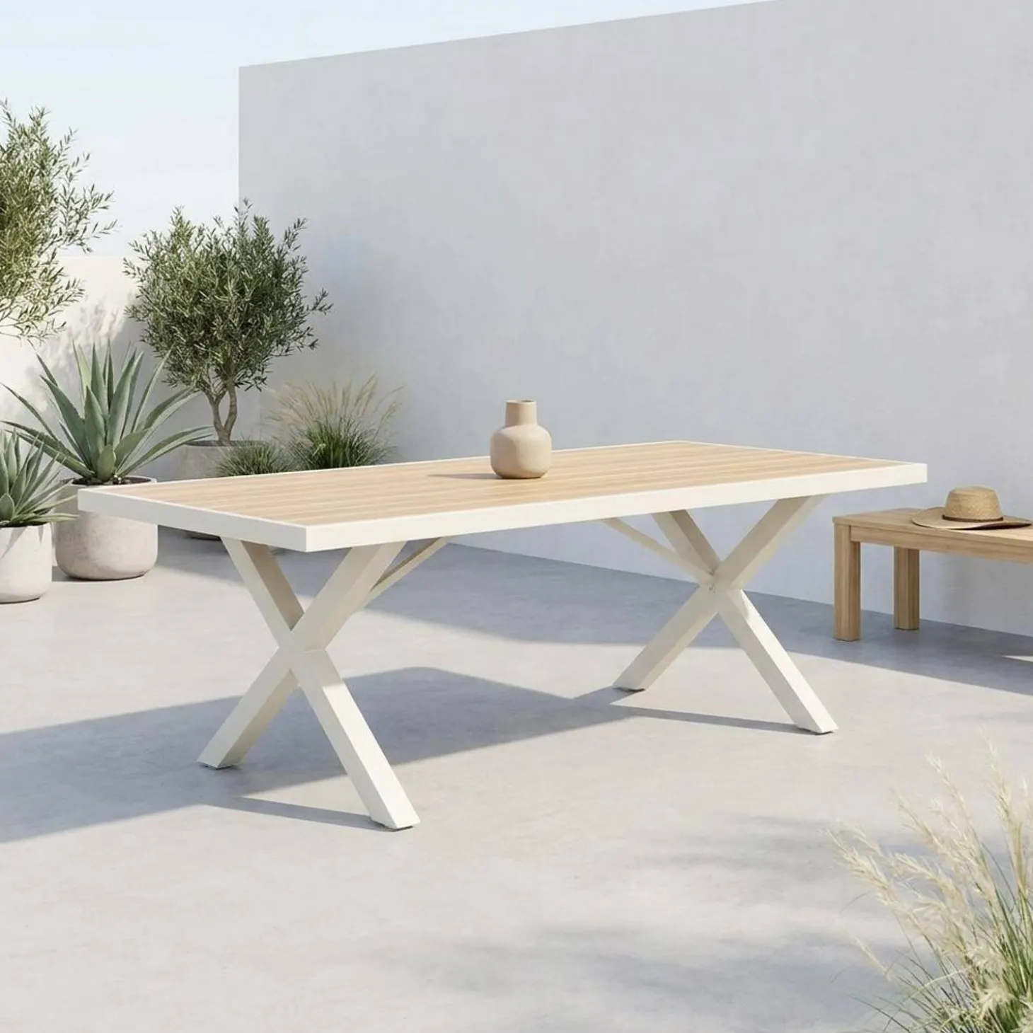 Gartentisch aus Aluminium 220cm für 8 Personen