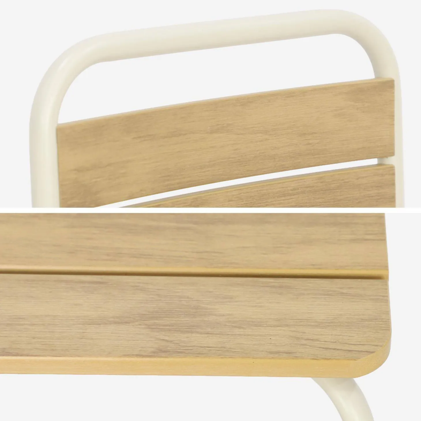 Gartentisch aus Stahl für Kinder, mit Holzdekor + 4 Sitze