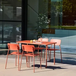 Gartentisch aus Stahl + 4 Stühle