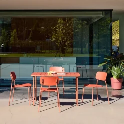 Gartentisch aus Stahl + 4 Stühle