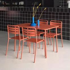 Gartentisch + 4 Stühle aus Stahl