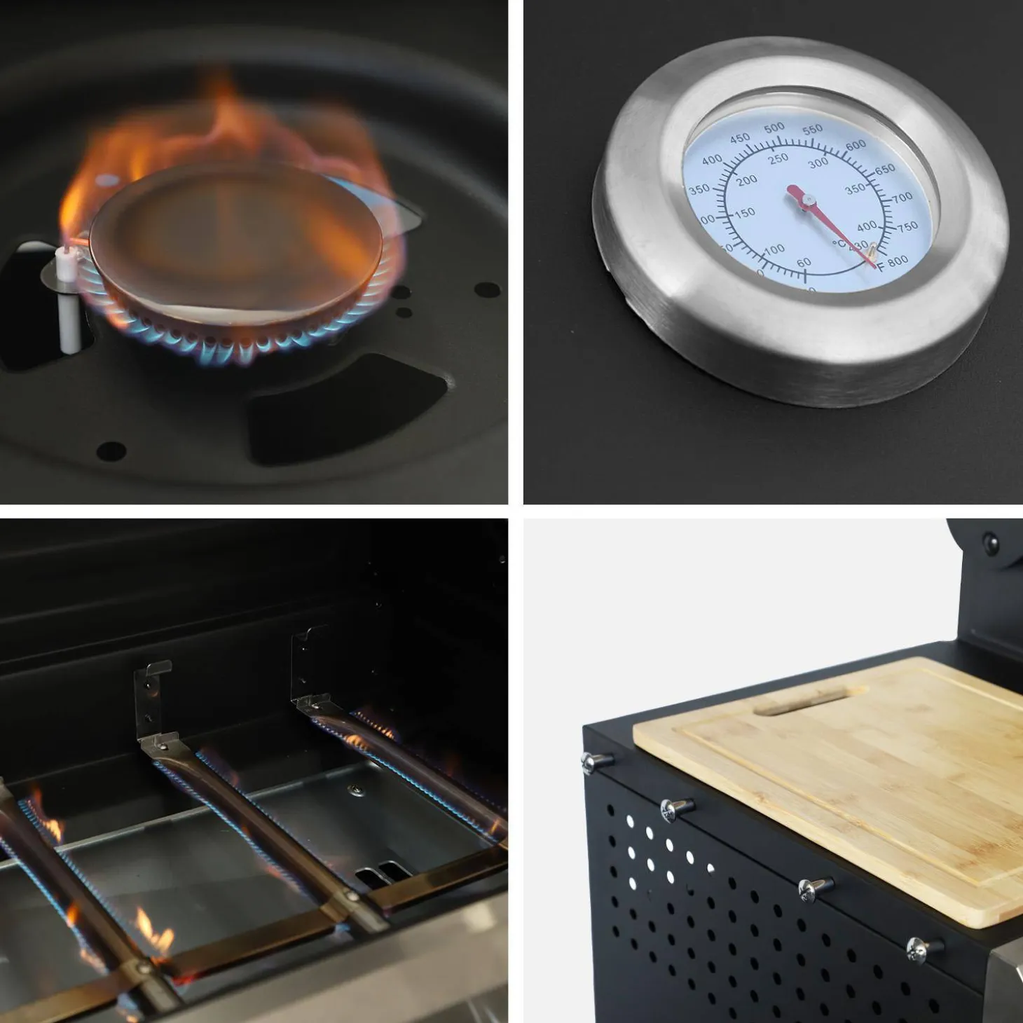 Gasgrill 4 Brenner + 1 Seitenbrenner mit Abdeckung