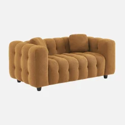 Gepolstertes Sofa mit strukturiertem Bouclé-Bezug, 2-Sitzer