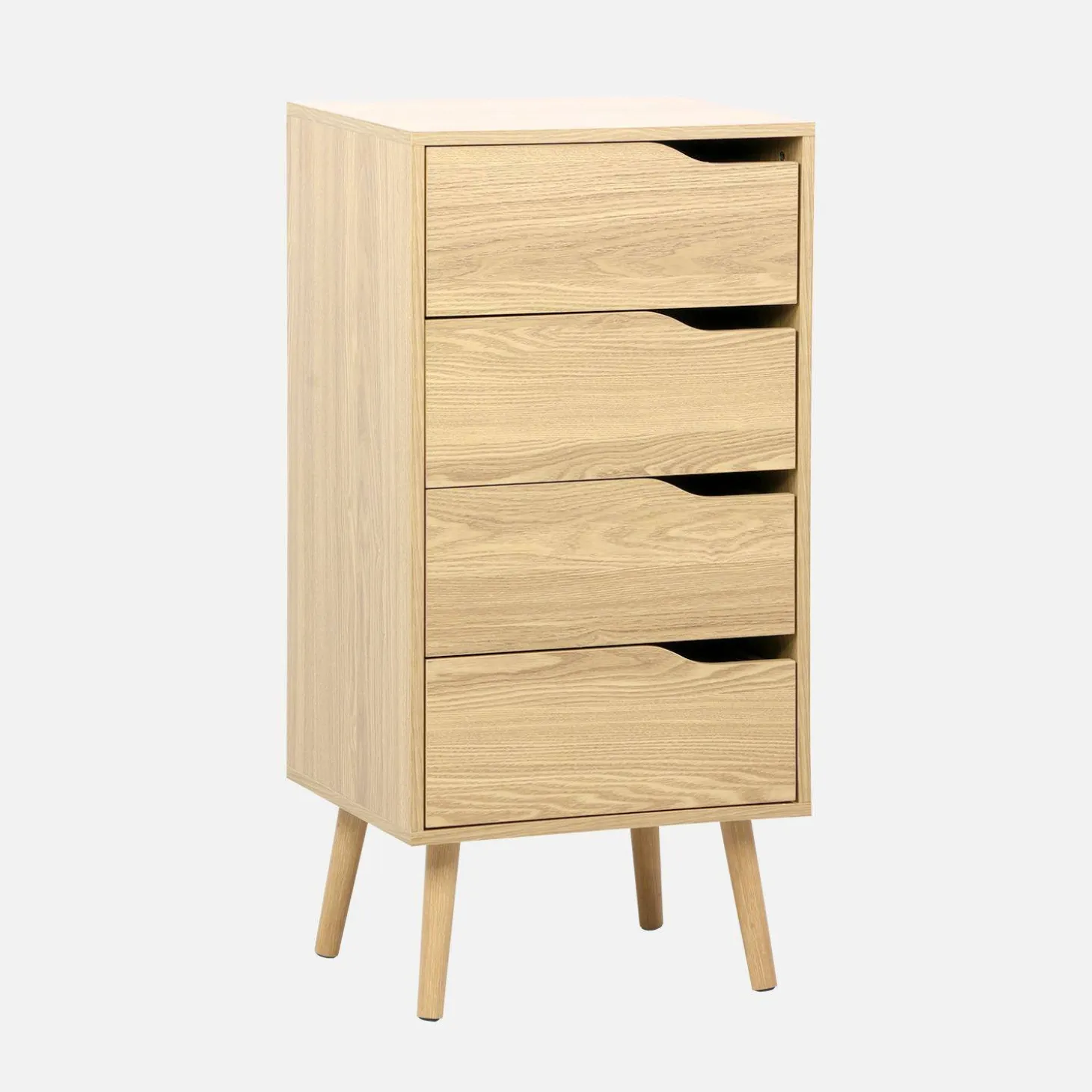 Hochkommode Holzdekor 4 Schubladen