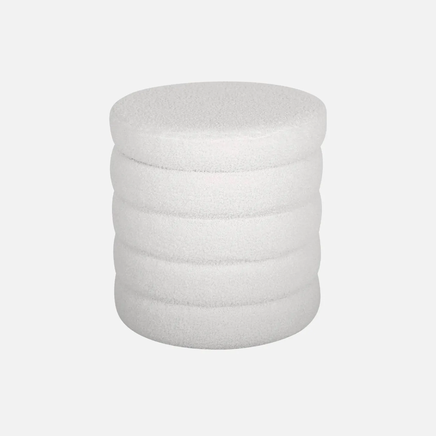 Hocker mit Stauraum und Bouclé-Bezug