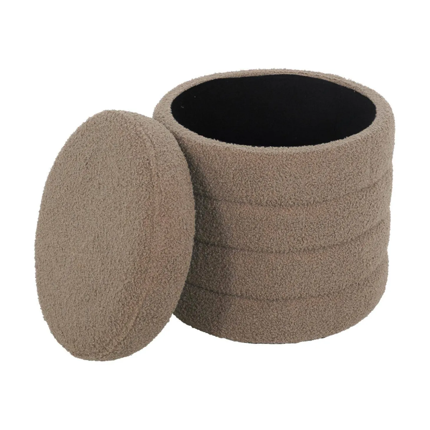 Hocker mit Stauraum und Bouclé-Bezug