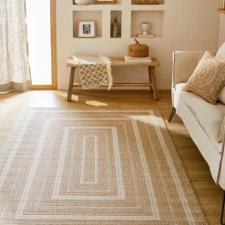 Indoor/Outdoor-Teppich in Jute-Optik, beige mit Mustern