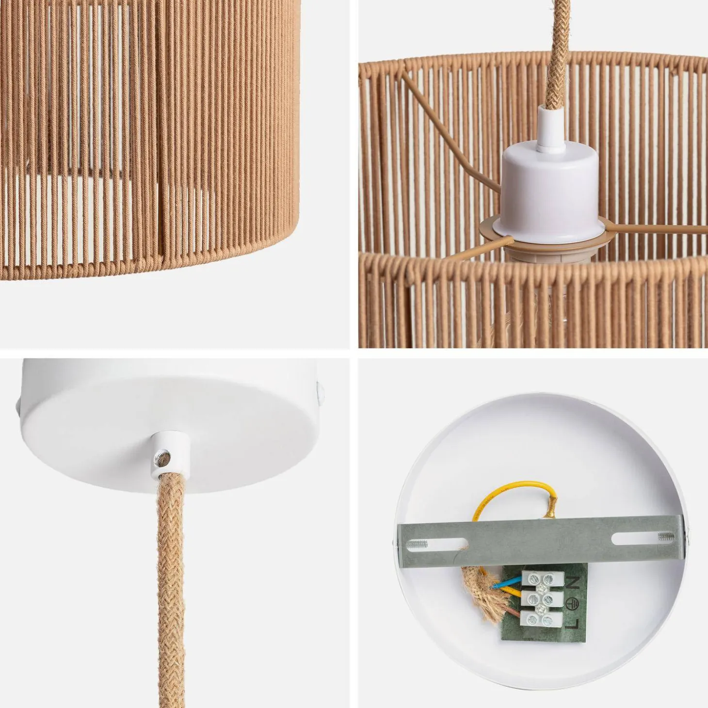 Indoor-Pendelleuchte mit Hanf Ø 40 cm