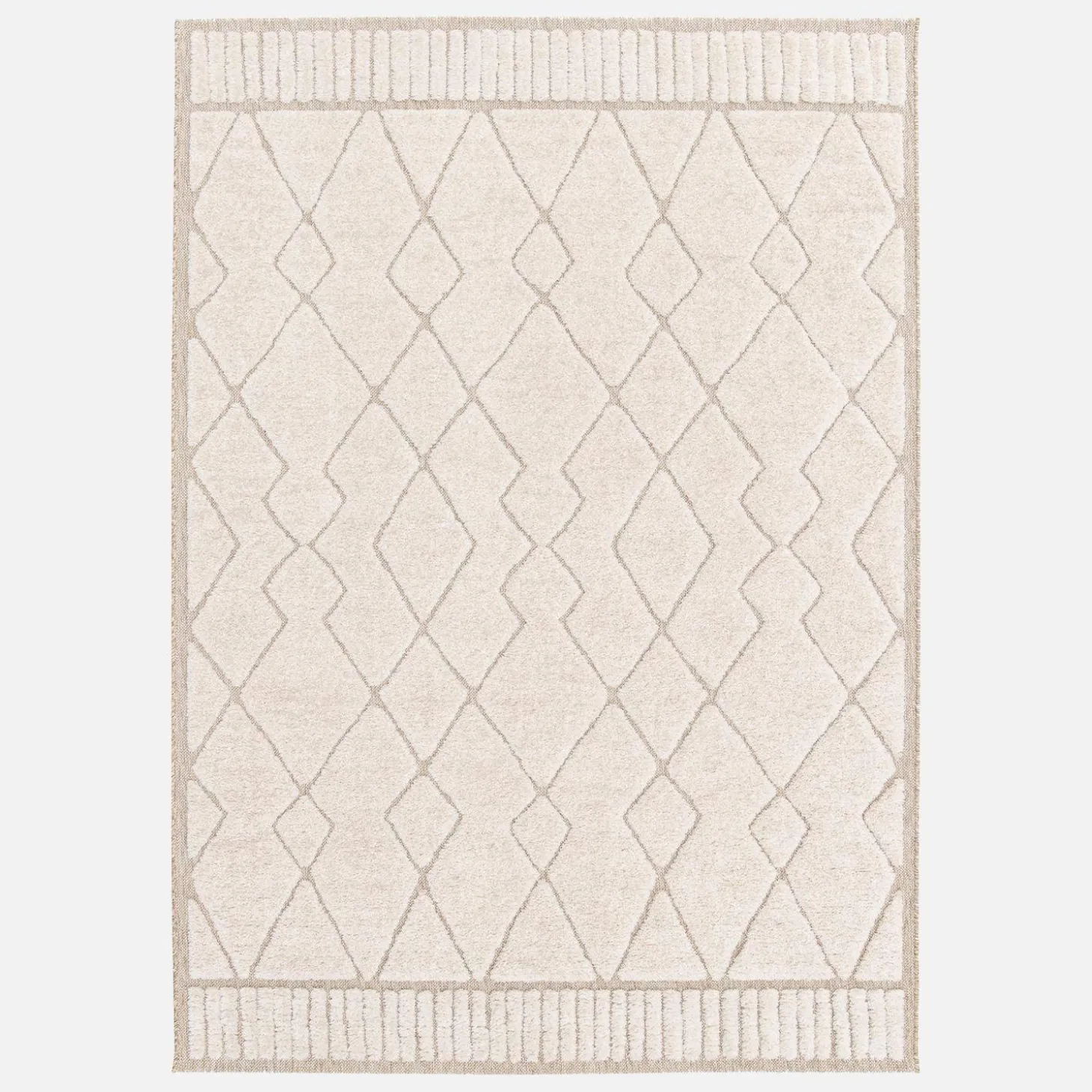 Indoor Teppich mit ethnischem Berbermuster, beige und cremefarben