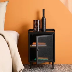 Industrieller Nachttisch aus Stahl 1 Tür