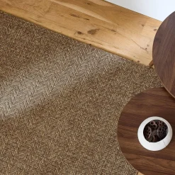 Innen-/Außenteppich mit Juteeffekt in Karamellfarbe