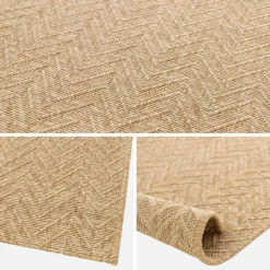 Innen-/Außenteppich mit Juteeffekt in Naturfarbe