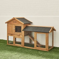 Kaninchen- und Hasenstall, 4 Tiere, Stall mit Gehege, Hühnerstall