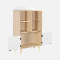 Kinderbücherregal, 2 Türen und 4 Regale