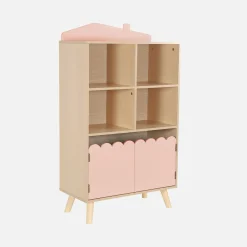 Kinderbücherregal, 2 Türen und 4 Regale