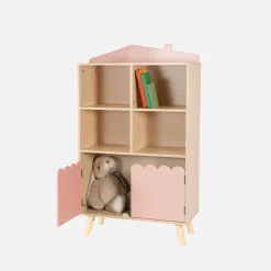 Kinderbücherregal, 2 Türen und 4 Regale