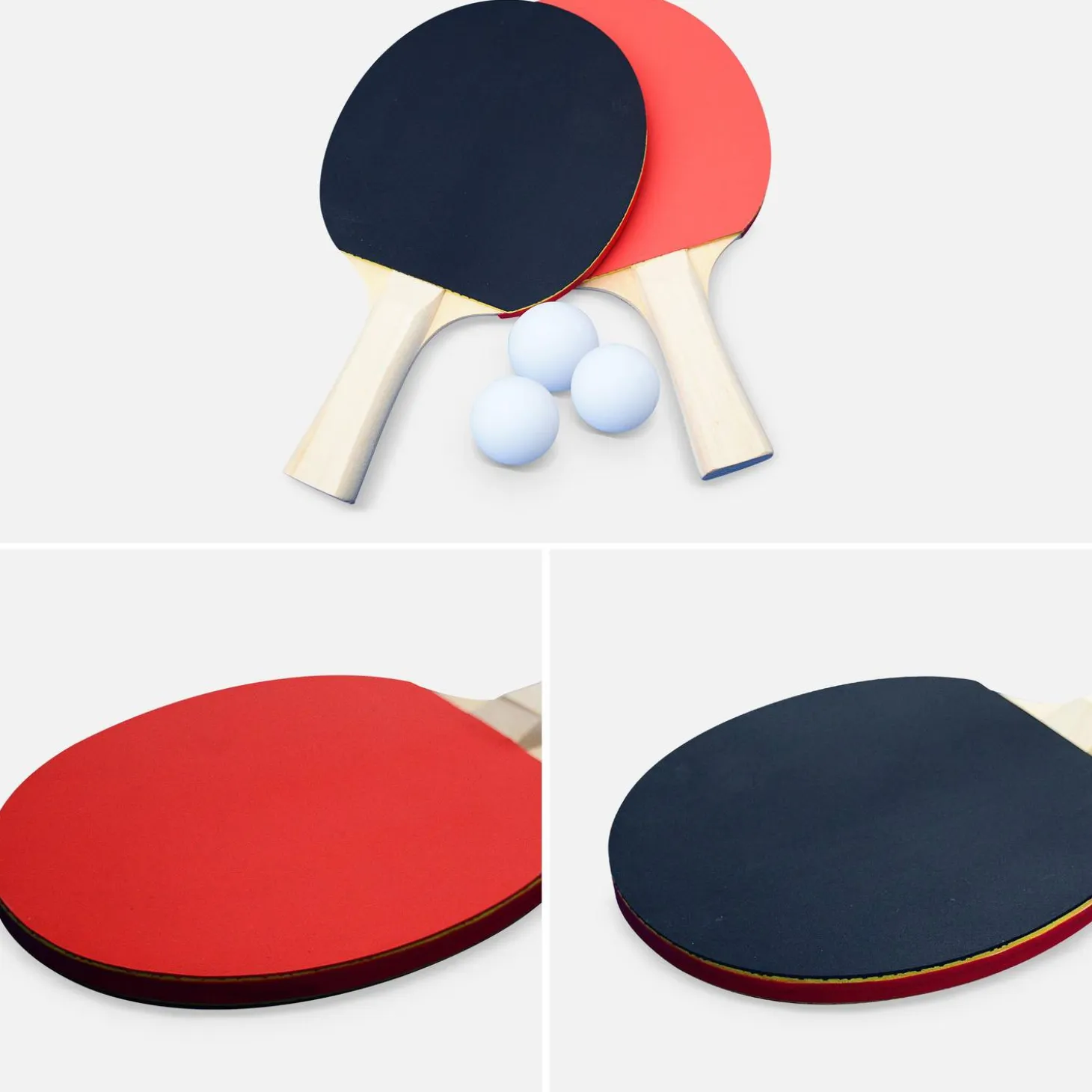 Klappbare Indoor-Tischtennisplatte mit 4 Schlägern und 6 Bällen