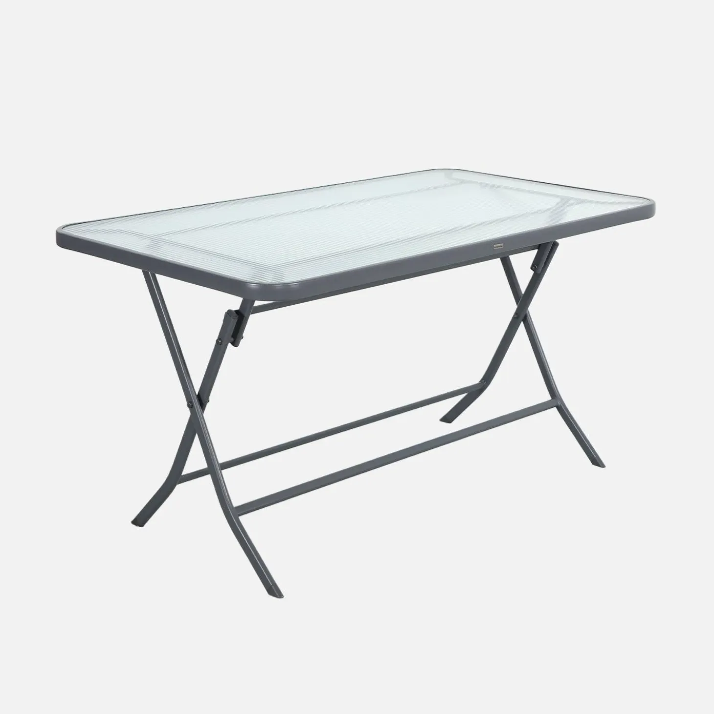 Klappbarer Gartentisch aus Stahl + 4 Stühle