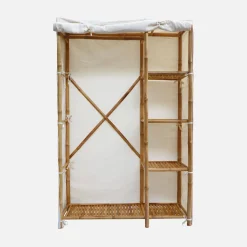 Kleiderschrank aus Bambus, 3 Regale