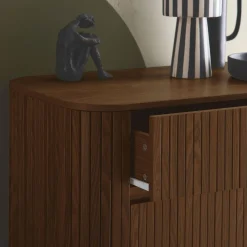 Kommode geriffeltes Holzdekor 4 Schubladen