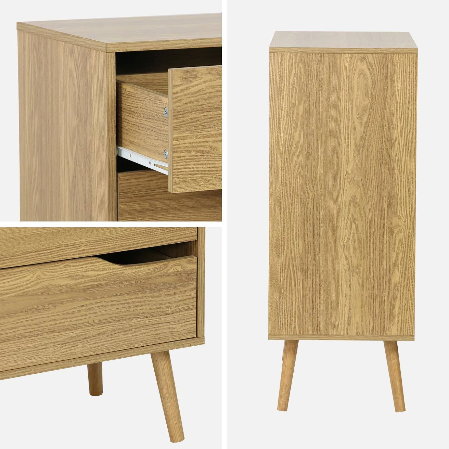 Kommode mit Holzdekor, 4 Schubladen
